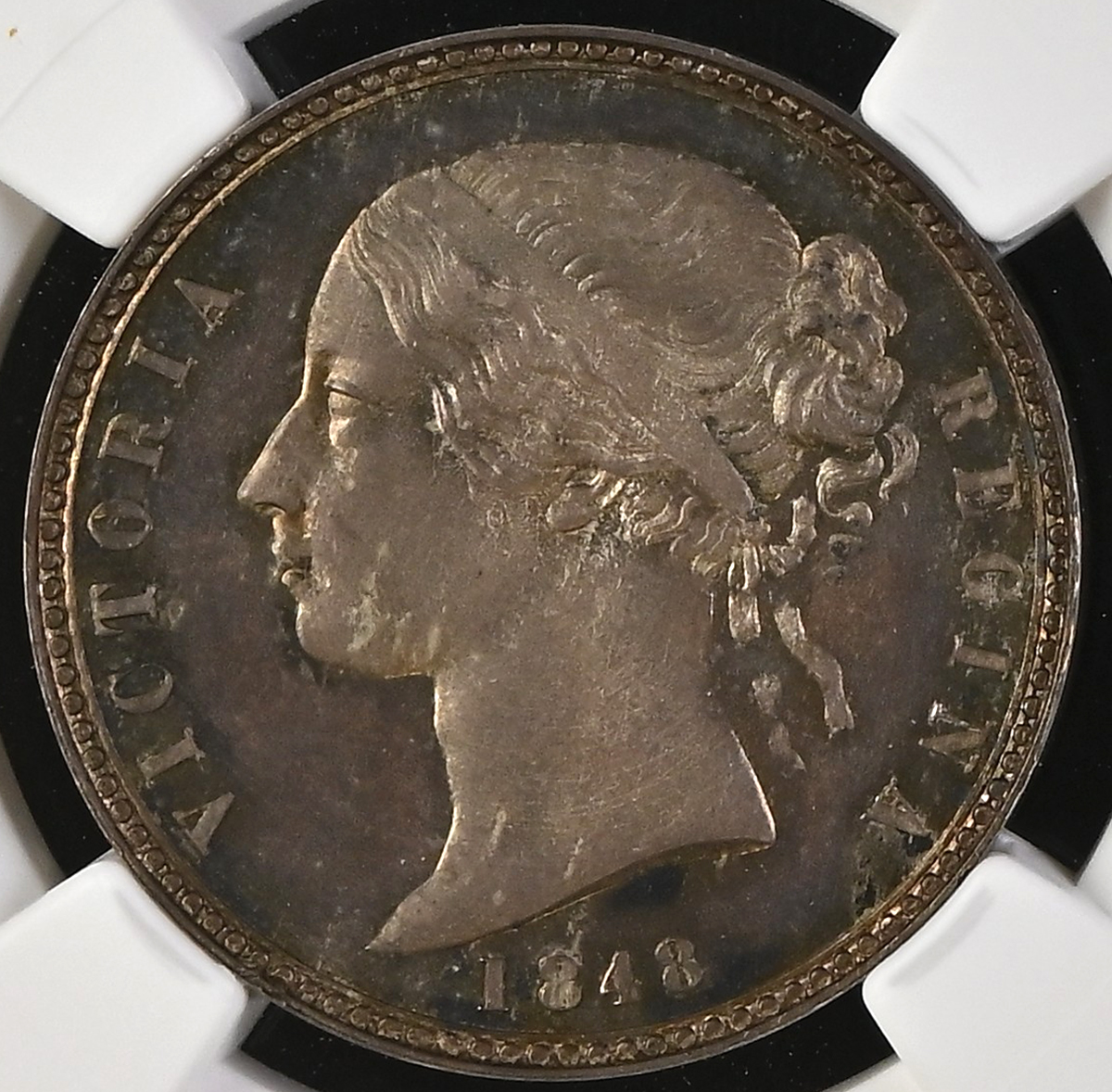 イギリス フローリン試鋳貨 ヴィクトリア女王 1848年 NGC PF65